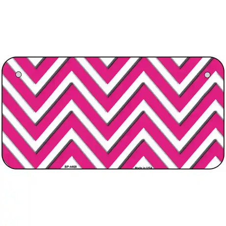 Pink White Chevron Metal Novelty License Plate LP-4468 6" x 3" (BP)