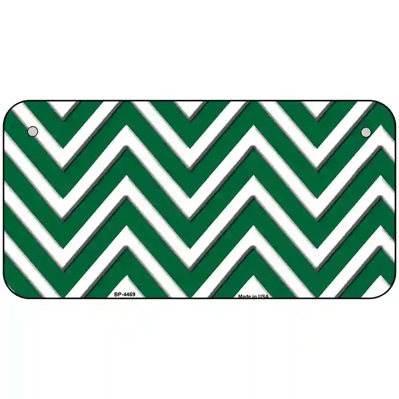 Green White Chevron Metal Novelty License Plate LP-4469 6" x 3" (BP)