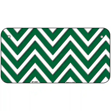 Green White Chevron Metal Novelty License Plate LP-4469 6" x 3" (BP)