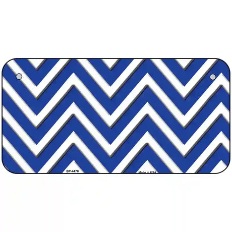 Blue White Chevron Metal Novelty License Plate LP-4470 6" x 3" (BP)