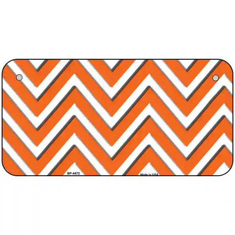 Orange White Chevron Metal Novelty License Plate LP-4472 6" x 3" (BP)