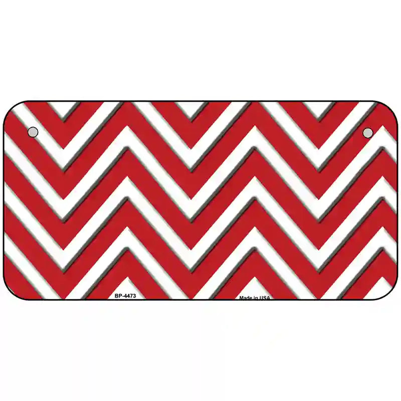 Red White Chevron Metal Novelty License Plate LP-4473 6" x 3" (BP)