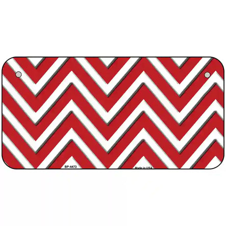 Red White Chevron Metal Novelty License Plate LP-4473 6" x 3" (BP)