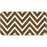 Brown White Chevron Metal Novelty License Plate LP-4476 6" x 3" (BP)