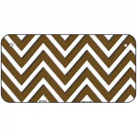 Brown White Chevron Metal Novelty License Plate LP-4476 6" x 3" (BP)