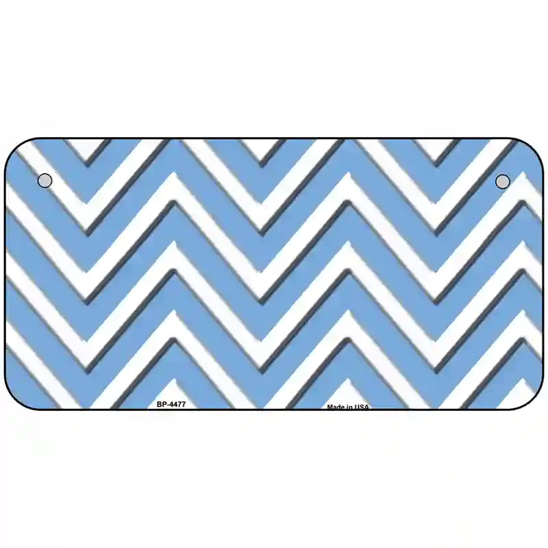 Light Blue White Chevron Metal Novelty License Plate LP-4477 6" x 3" (BP)