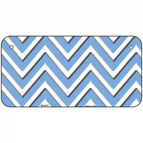 Light Blue White Chevron Metal Novelty License Plate LP-4477 6" x 3" (BP)