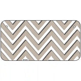 Tan White Chevron Metal Novelty License Plate LP-4479 6" x 3" (BP)