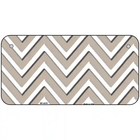 Tan White Chevron Metal Novelty License Plate LP-4479 6" x 3" (BP)