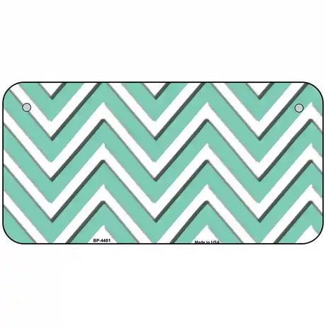 Mint White Chevron Metal Novelty License Plate LP-4481 6" x 3" (BP)