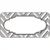 Grey White Chevron Center Scallop Metal Novelty License Plate 6" x 3" (BP)