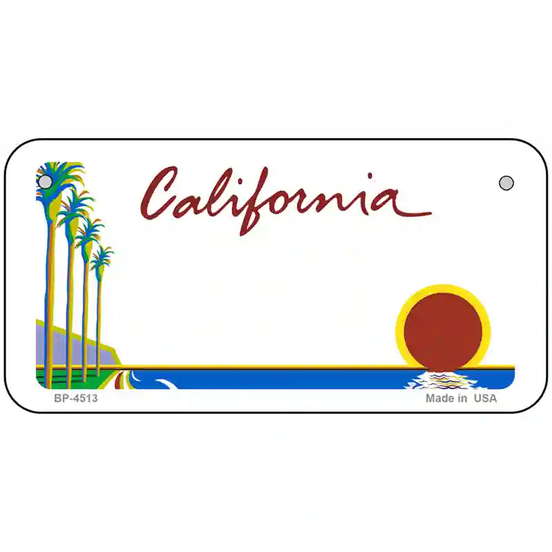 California Novelty State Blank Metal License Plate 6" x 3" (BP)