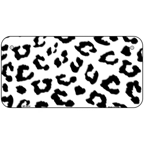 White Black Cheetah Metal Novelty License Plate 6" x 3" (BP)