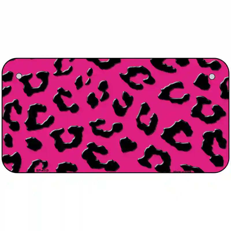 Pink Black Cheetah Metal Novelty License Plate 6" x 3" (BP)