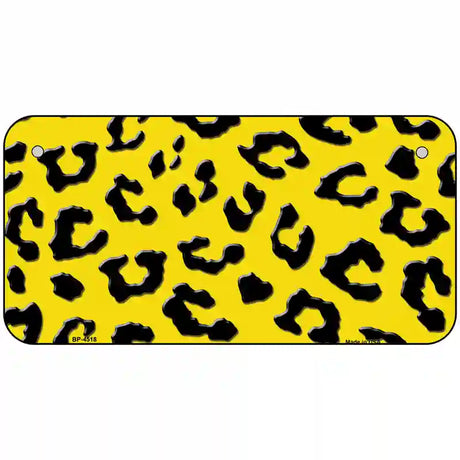 Yellow Black Cheetah Metal Novelty License Plate 6" x 3" (BP)