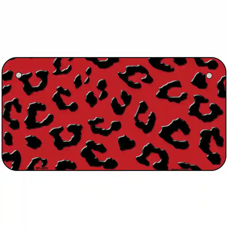 Red Black Cheetah Metal Novelty License Plate 6" x 3" (BP)