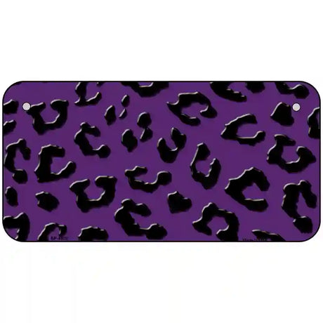 Purple Black Cheetah Metal Novelty License Plate 6" x 3" (BP)