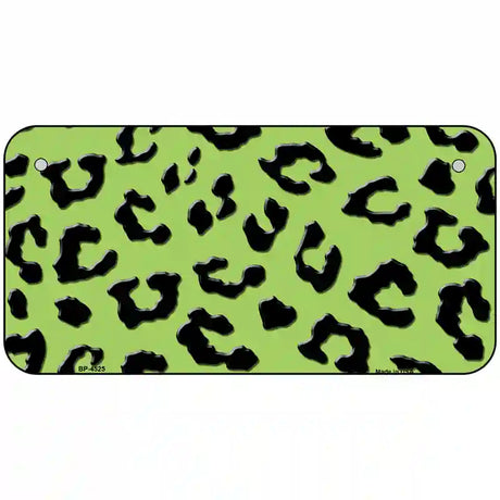 Lime Green Black Cheetah Metal Novelty License Plate 6" x 3" (BP)