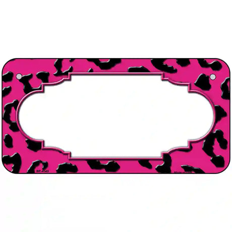 Pink Black Cheetah Scallop Metal Novelty License Plate 6" x 3" (BP)