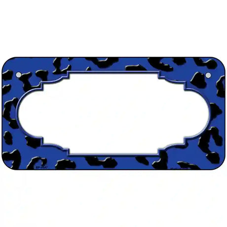 Blue Black Cheetah Scallop Metal Novelty License Plate 6" x 3" (BP)