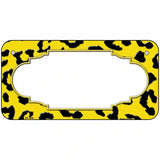 Yellow Black Cheetah Scallop Metal Novelty License Plate 6" x 3" (BP)