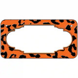 Orange Black Cheetah Scallop Metal Novelty License Plate 6" x 3" (BP)