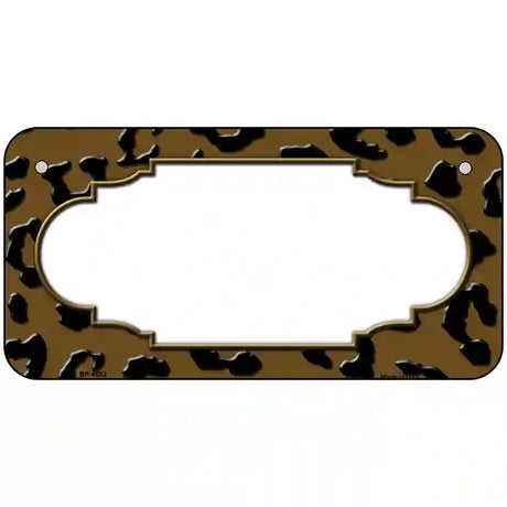 Brown Black Cheetah Scallop Metal Novelty License Plate 6" x 3" (BP)