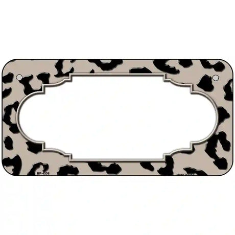 Tan Black Cheetah Scallop Metal Novelty License Plate 6" x 3" (BP)