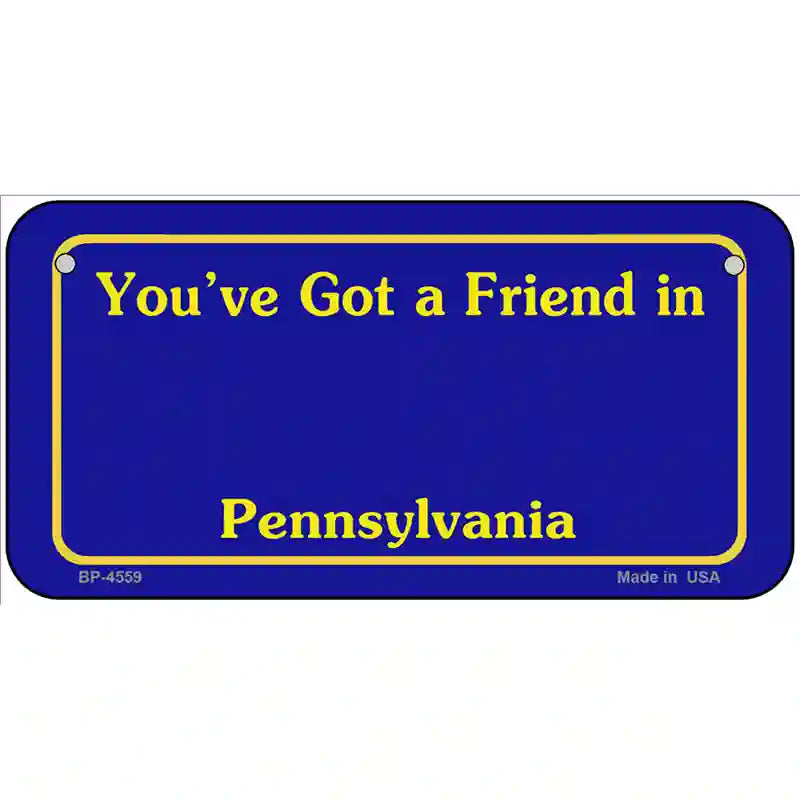 Pennsylvania Blue Blank Novelty Metal License Plate 6" x 3" (BP)