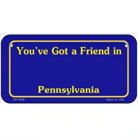 Pennsylvania Blue Blank Novelty Metal License Plate 6" x 3" (BP)