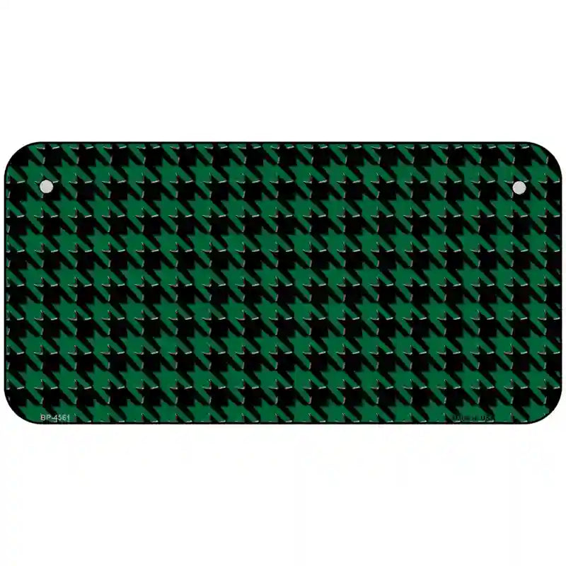 Green Black Houndstooth Metal Novelty License Plate 6" x 3" (BP)