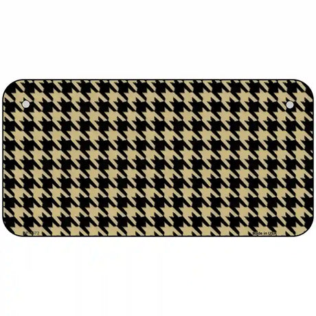 Gold Black Houndstooth Metal Novelty License Plate 6" x 3" (BP)