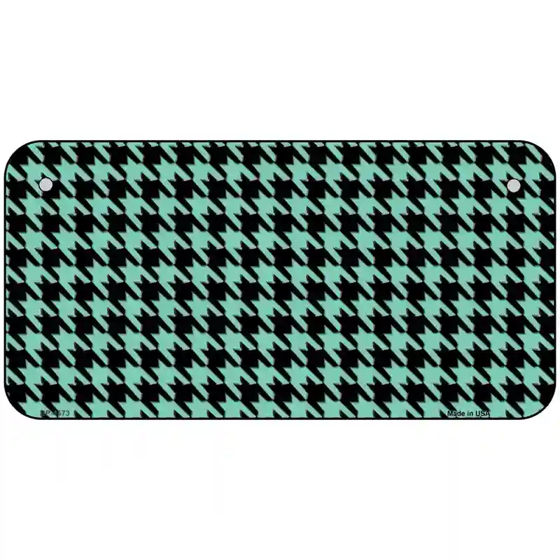 Mint Black Houndstooth Metal Novelty License Plate 6" x 3" (BP)