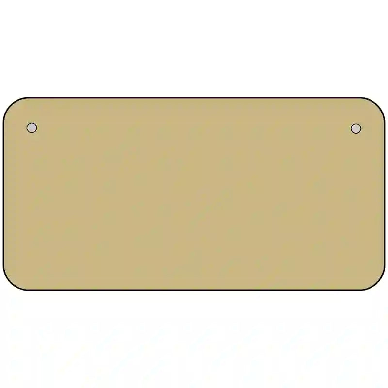 Gold Solid Metal Novelty License Plate 6" x 3" (BP)