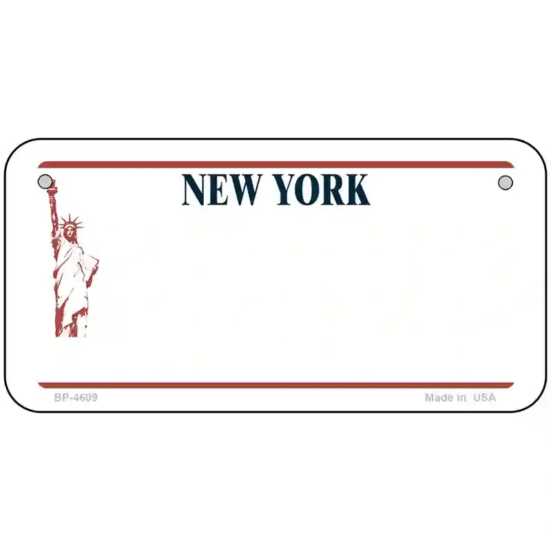 New York Novelty State Blank Metal License Plate 6" x 3" (BP)