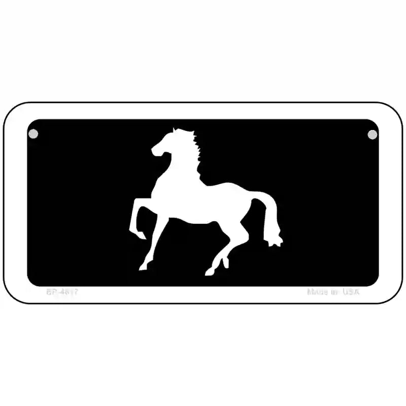 Horse Silhouette Novelty Metal License Plate 6" x 3" (BP)