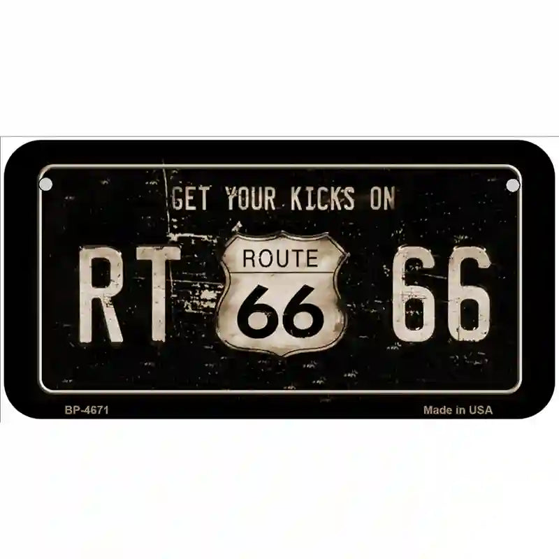 Route 66 Get Your Kicks Metal Novelty License Plate 6" x 3" (BP)