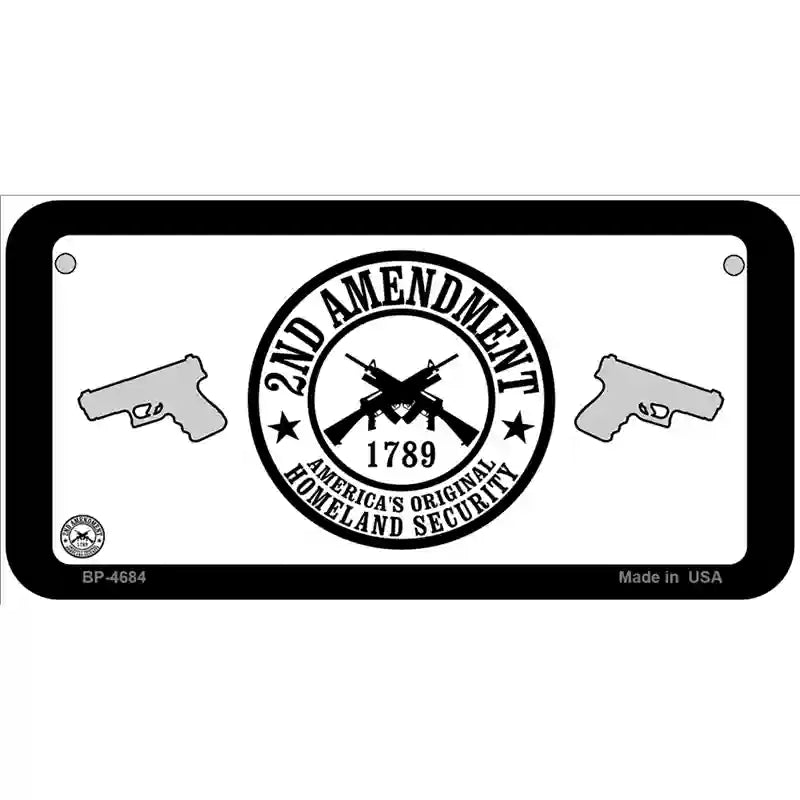 2nd Amendment Metal Novelty License Plate 6" x 3" (BP)