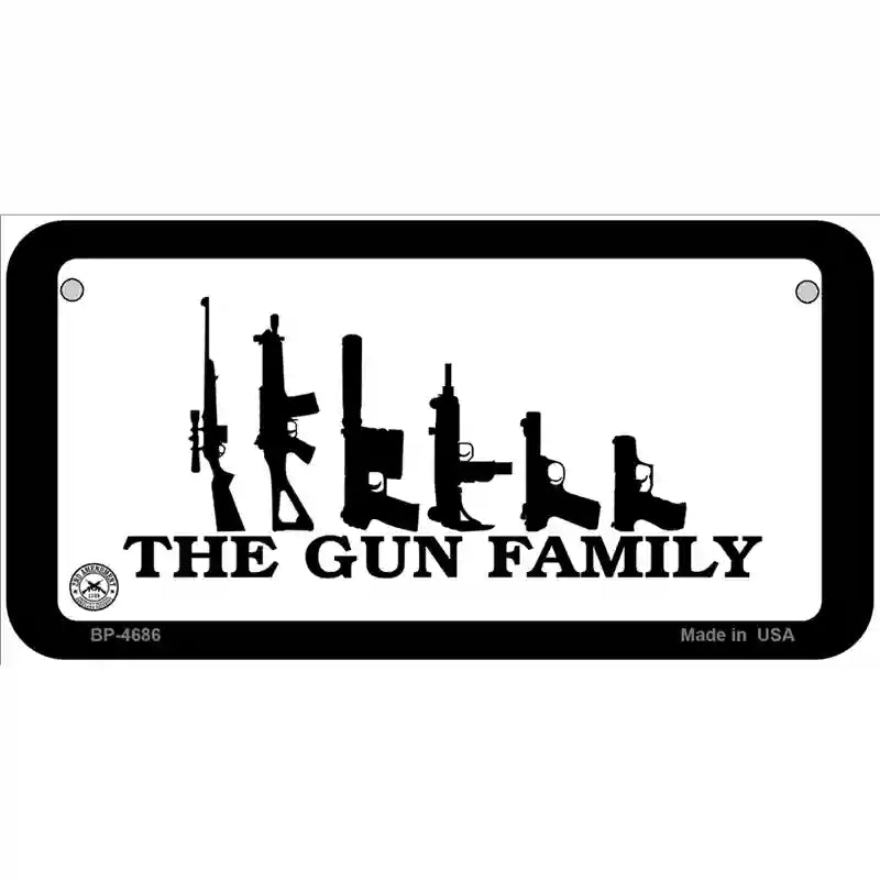 The Gun Family Metal Novelty License Plate 6" x 3" (BP)