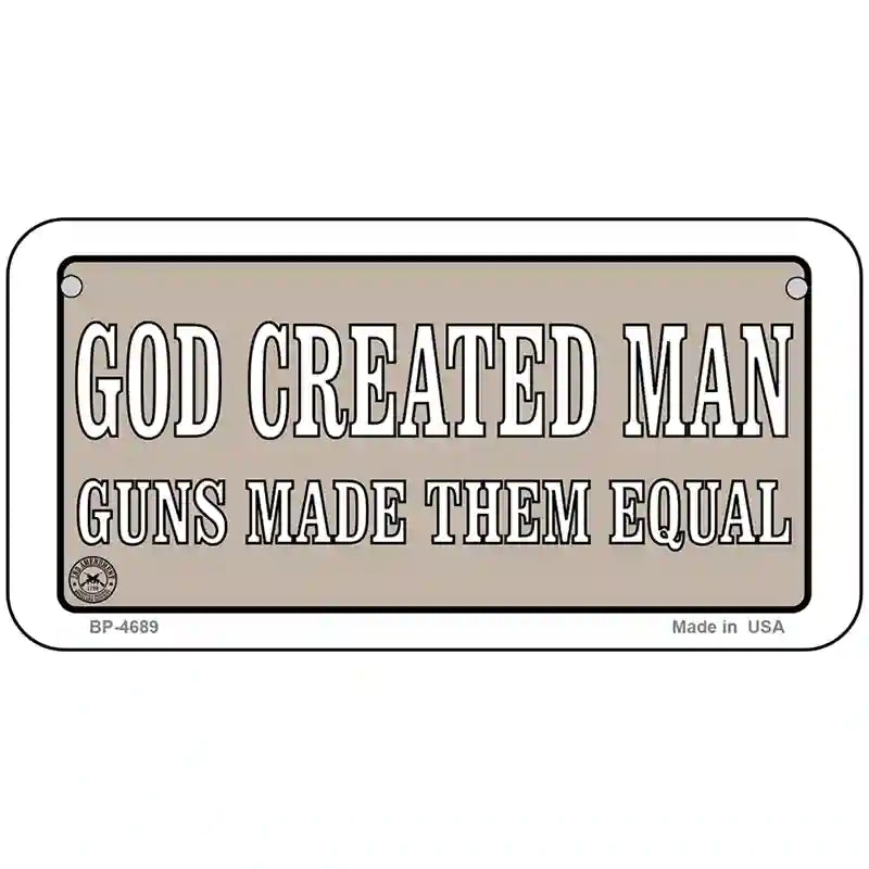 Guns Made Them Equal Metal Novelty License Plate 6" x 3" (BP)