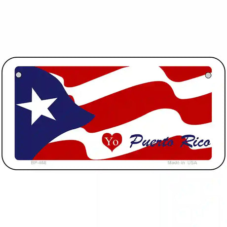 I Love Puerto Rico Metal Novelty License Plate 6" x 3" (BP)