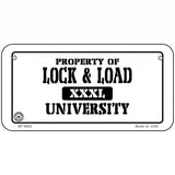 Lock And Load Metal Novelty License Plate 6" x 3" (BP)