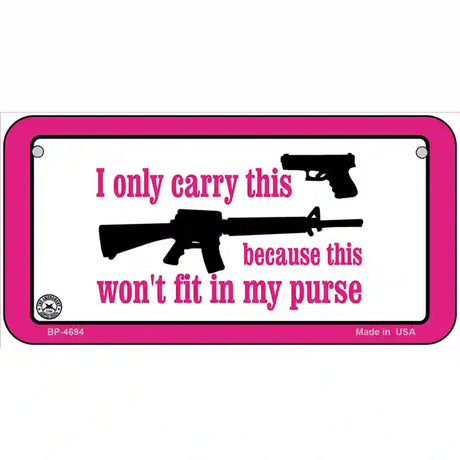 I Carry This Gun Metal Novelty License Plate 6" x 3" (BP)