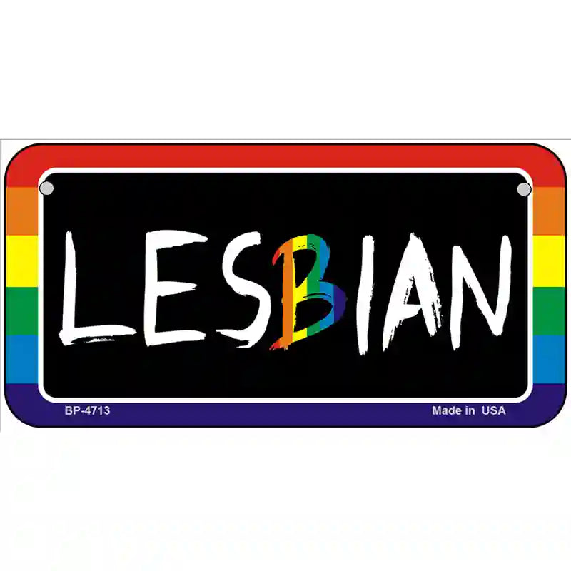 Lesbian Metal Novelty License Plate 6" x 3" (BP)