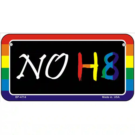 NO H8 Metal Novelty License Plate 6" x 3" (BP)