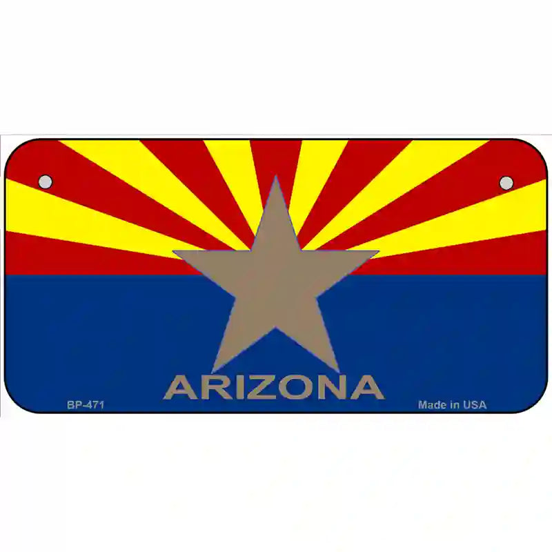 Arizona State Flag Metal Novelty License Plate 6" x 3" (BP)