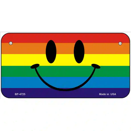 Smiley Face Metal Novelty License Plate 6" x 3" (BP)