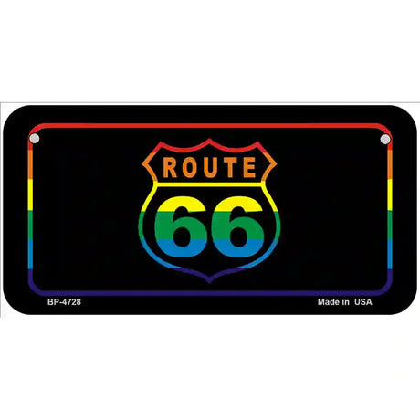 Route 66 Metal Novelty License Plate 6" x 3" (BP)