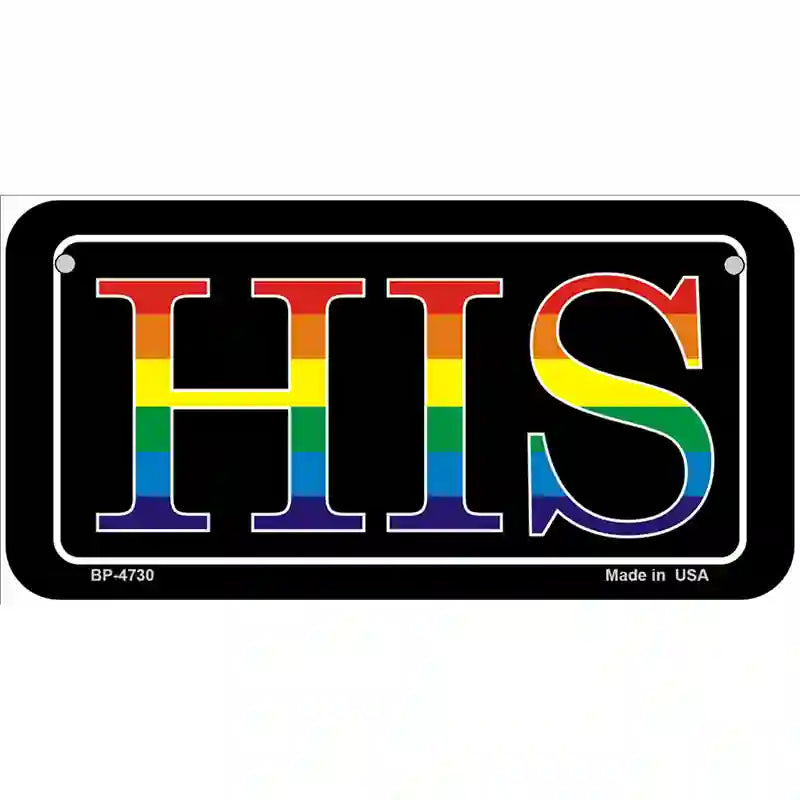 His Rainbow Metal Novelty License Plate 6" x 3" (BP)