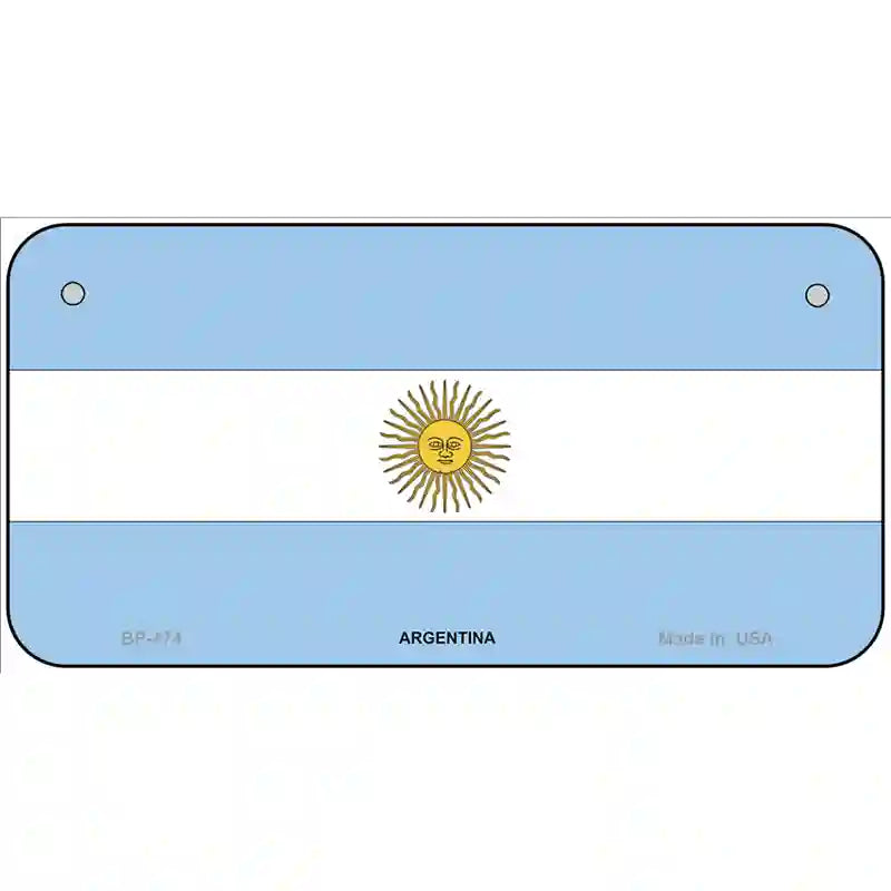 Argentina Flag Metal Novelty License Plate 6" x 3" (BP)